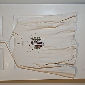 White Stag Sweatshirt Top Size XL Vintage Christmas Worn/Discoloration FLAW